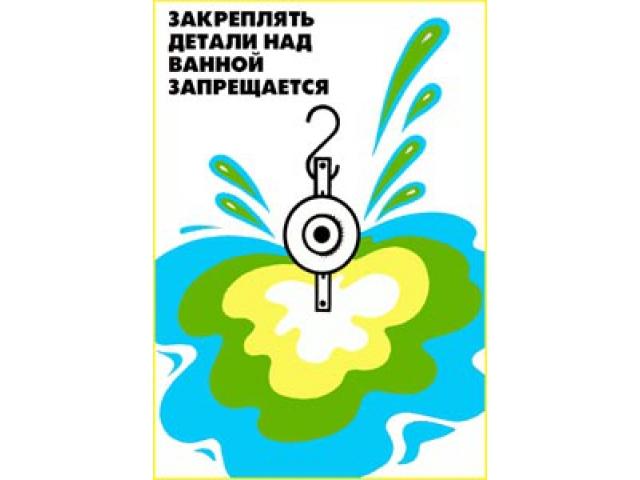 Закреплять детали над ванной запрещается