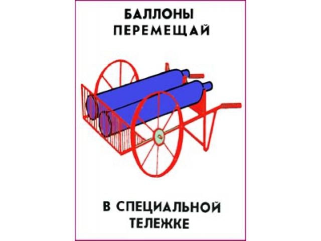 Баллоны перемещай в специальной тележке
