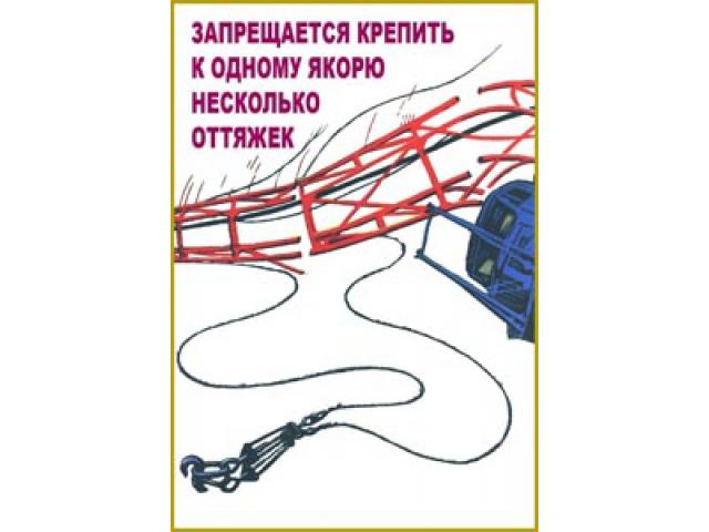 Запрещается крепить к одному якорю несколько оттяжек