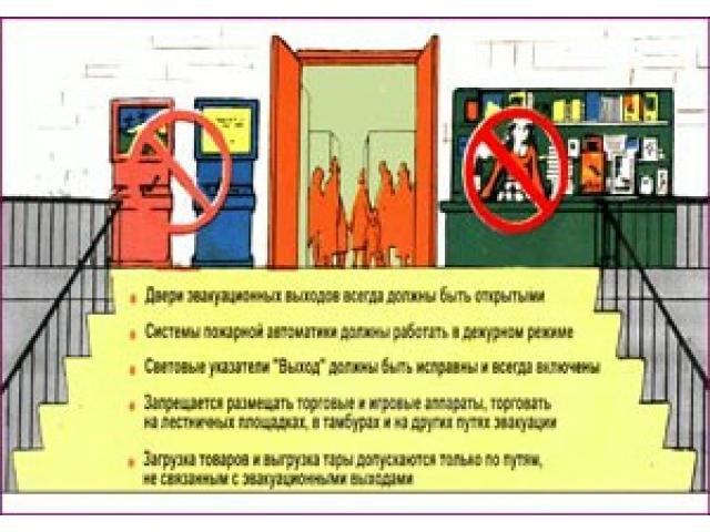 Двери эвакуационных выходов всегда должны быть открытыми