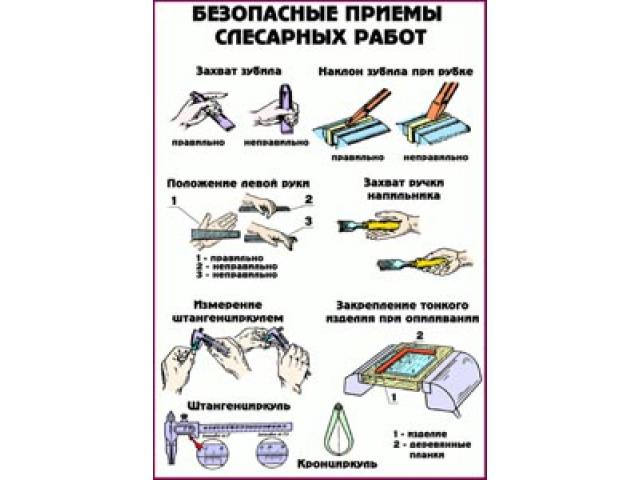Безопасные приемы слесарных работ