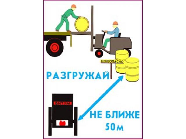 Разгружай не ближе м огнеопасно битум