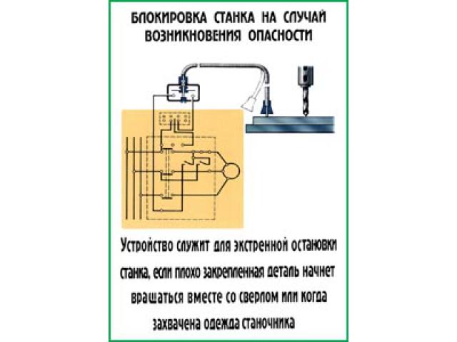 Блокировка станка на случай возникновения опасности