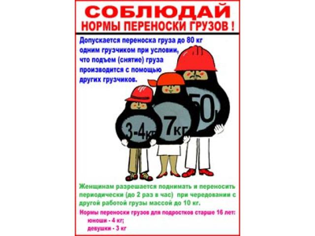 Соблюдай нормы переноски грузов