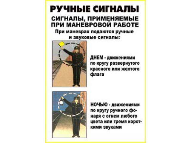 Ручные сигналы Сигналы применяются при маневровой работе